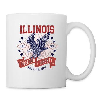 Retro USA Eagle Freedom 1818 Vintage Illinois - Mug - white - Right