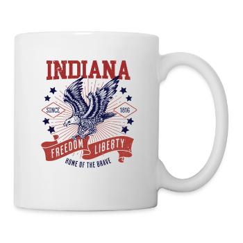 Retro USA Eagle Freedom 1816 Vintage Indiana - Mug - white - Right
