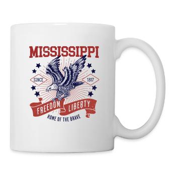 Retro USA Eagle Freedom 1817 Vintage Mississippi - Mug - white - Right