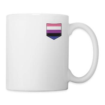 Sac de drapeau de fierté fluide de genre LGBTQ - Mug blanc - blanc - Droite