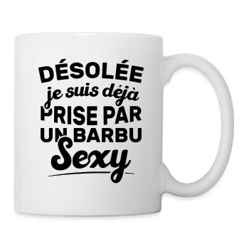 Désolée je suis déjà prise par un barbu sexy - Mug blanc - blanc - Droite