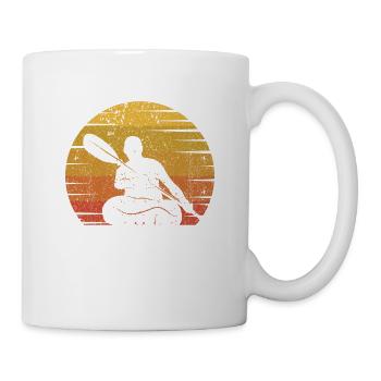 Kayak Silhouette Kayak Amateurs Canoë Rétro - Mug blanc - blanc - Droite