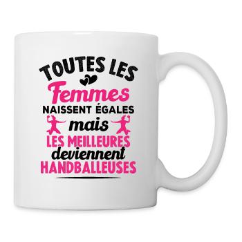 Les meilleures femmes deviennent handballeuses - Mug blanc - blanc - Droite
