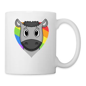 LGBT Tier Esel Regenbogen Herz - Tasse - Weiß - Rechts