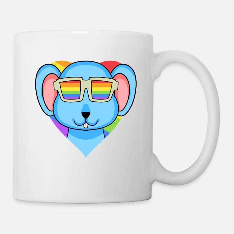 LGBT Tier Maus Regenbogen - Tasse - Weiß