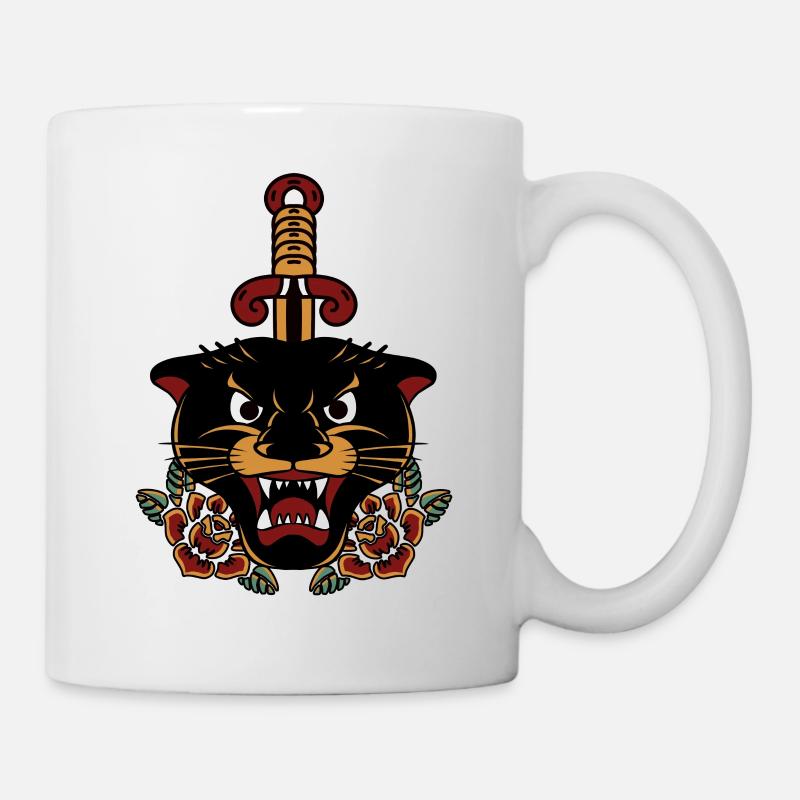 Old School Panther - Tasse - Weiß