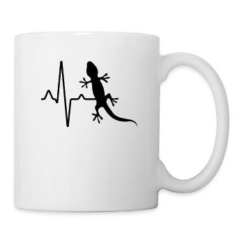 Eidechse Herzschlag - Tasse - Weiß - Rechts