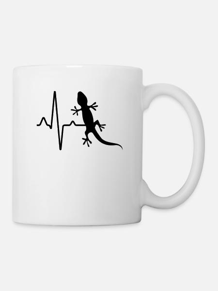 Eidechse Herzschlag - Tasse - Weiß
