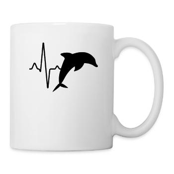 Delfin Herzschlag - Tasse - Weiß - Rechts