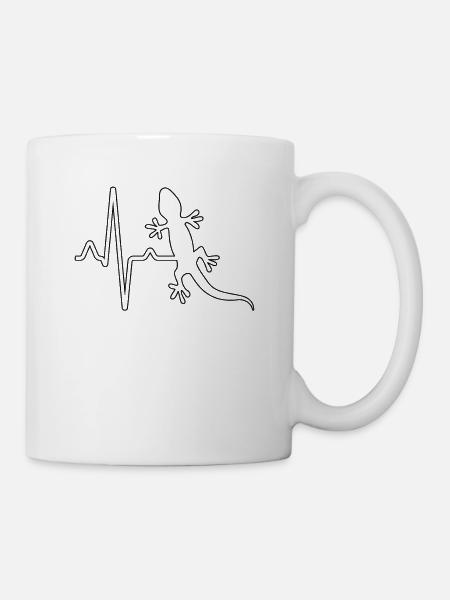 Eidechse Herzschlag - Tasse - Weiß