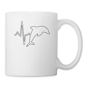 Delfin Herzschlag - Tasse - Weiß - Rechts