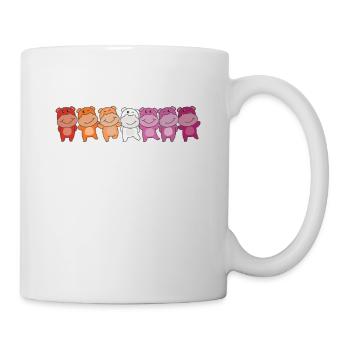 Drapeau Lesbien Fierté LGBTQ Hippopotame mignon - Mug blanc - blanc - Droite