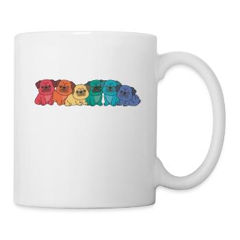 Rainbow Flag Gay Pride LGBTQ Pug Cute Dogs - Mug - white - Right