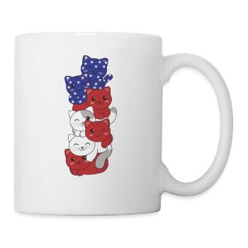 Cat for the fourth of July USA flag cats - Mug - white - Right