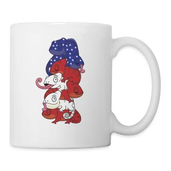 Chameleon for the fourth of July USA flag - Mug - white - Right