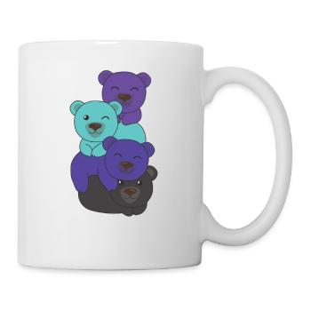 Alexigender Flag Pride LGBTQ Mignon Bear Bunch - Mug blanc - blanc - Droite