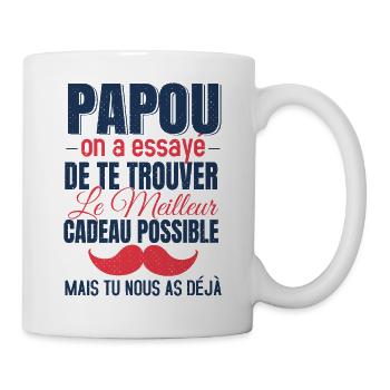 Papou Meilleur Cadeau Fête Des Pères Original Papy - Mug blanc - blanc - Droite