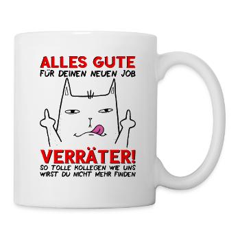 Jobwechsel Neuer Job Abschied Abschiedsgeschenk - Tasse - Weiß - Rechts
