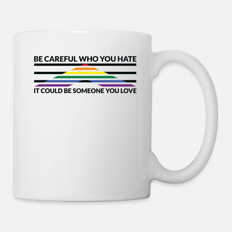 Attention Qui déteste - LGBTQ Straight Ally - Mug blanc - blanc