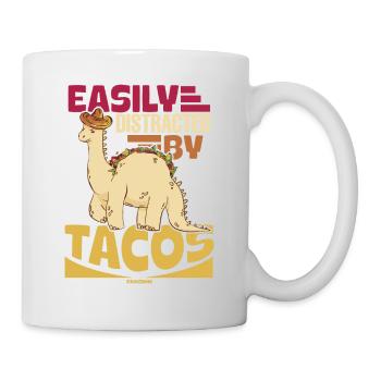 Easily Distracted By Tacos - Mug - white - Right