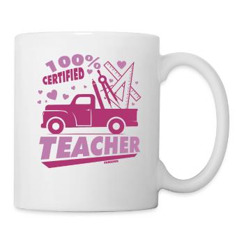 100% Certified Teacher - Mug - white - Right
