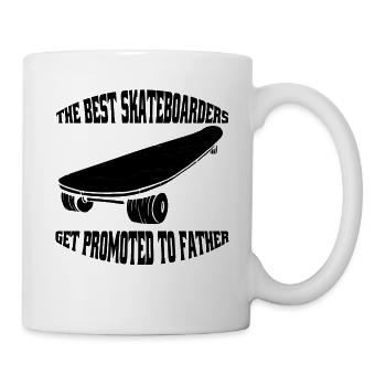 Skater Vater Skateboard Dad Longboard Sakten Papa - Tasse - Weiß - Rechts
