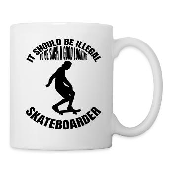 Skateboard Sakten Longboard Skater Skateboarding - Mug blanc - blanc - Droite