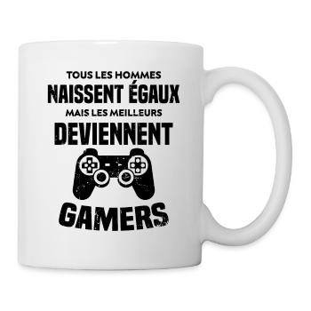 Tous Les Hommes Naissent Égaux - Meilleurs Gamers - Mug blanc - blanc - Droite