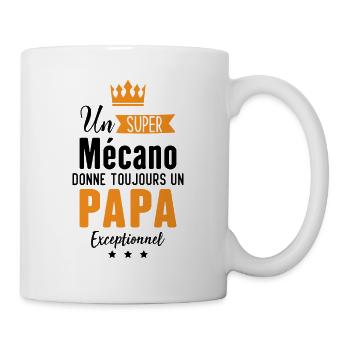 Mécano papa cadeau drôle fête des pères garagiste - Mug blanc - blanc - Droite