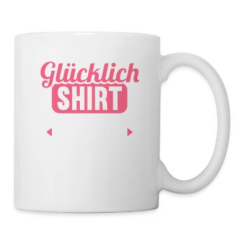 Glücklich Shirt wie normales nur mit mir drin - Tasse - Weiß - Rechts