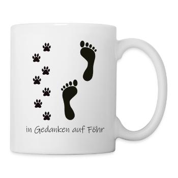 In Gedanken mit Hund auf Föhr - Tasse - Weiß - Rechts