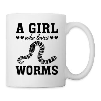Belle fille ver amoureux des vers I Une fille, - Mug blanc - blanc - Droite