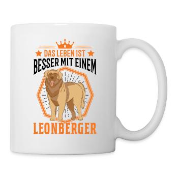 Life is better with a Leonberger - Mug - white - Right