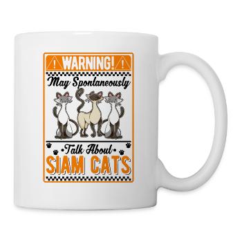 Siamkatze Geschenk Siamesische Katze Siam Cat - Tasse - Weiß - Rechts