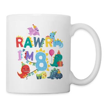 Rawr J’ai 8 | | de dinosaures Rawr 8e anniversaire - Mug blanc - blanc - Droite