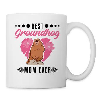 Murmeltier Mama Groundhog Mom Woodchuck - Tasse - Weiß - Rechts