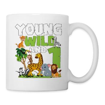 Junge Wilde Und 1 | Safari-tier-themen-geburtstag - Tasse - Weiß - Rechts