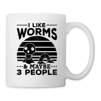 J’aime Worms & Maybe 3 People Worm Lover - Mug blanc - blanc - Droite