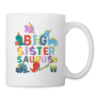 Big sister Saurus | Rawr Dinosaur Tshirt - Mug - white - Right