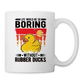 Canard en caoutchouc Cadeau Canard Grinçant Canard Bain Canard - Mug blanc - blanc - Droite