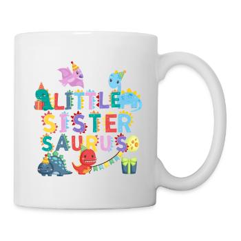 Petite sœur Saurus | Tshirt dinosaure Rawr - Mug blanc - blanc - Droite