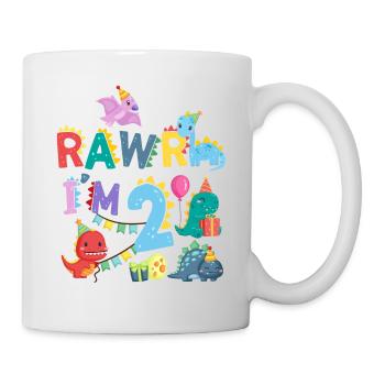 Rawr Je suis 2 | | de dinosaures Rawr 2ème anniversaire - Mug blanc - blanc - Droite