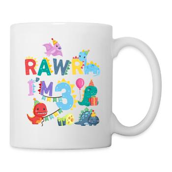 Rawr Je suis 3 | | de dinosaures Rawr 3ème anniversaire - Mug blanc - blanc - Droite