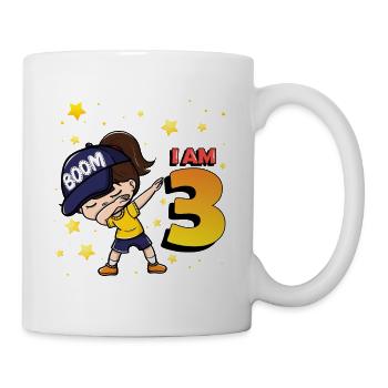 Boom I'm 3 | Birthday Girl | 3rd Birthday Party - Tasse - Weiß - Rechts