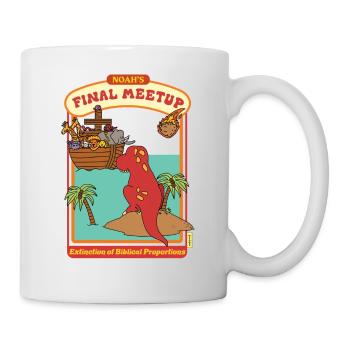 Noah's Final Meetup - Funny Dinosaur - Tasse - Weiß - Rechts