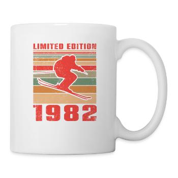Skieurs Skis de fond Anniversaire 1982 - Mug blanc - blanc - Droite