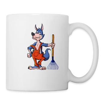 Gladly in the garden -Gardener Wolf - Mug - white - Right