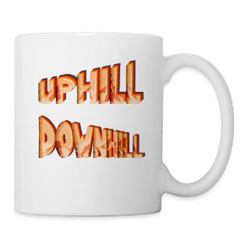 Uphill vs Downhill - was magst die lieber ? - Tasse - Weiß - Rechts