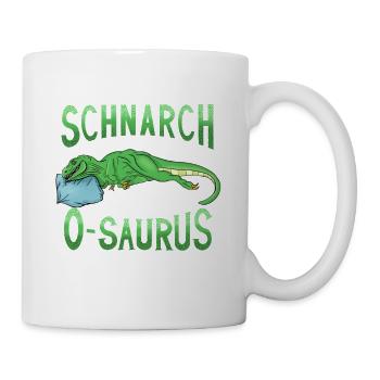 Schnarch O Saurus der schnarchende T-Rex - Tasse - Weiß - Rechts
