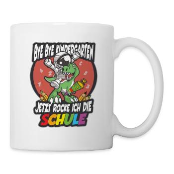 Jetzt rocke ich die Schule Astronaut Dino Geschenk - Tasse - Weiß - Rechts